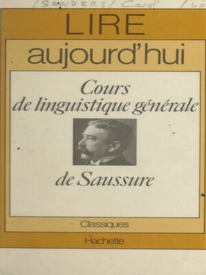 cover image of Cours de linguistique générale, de Saussure